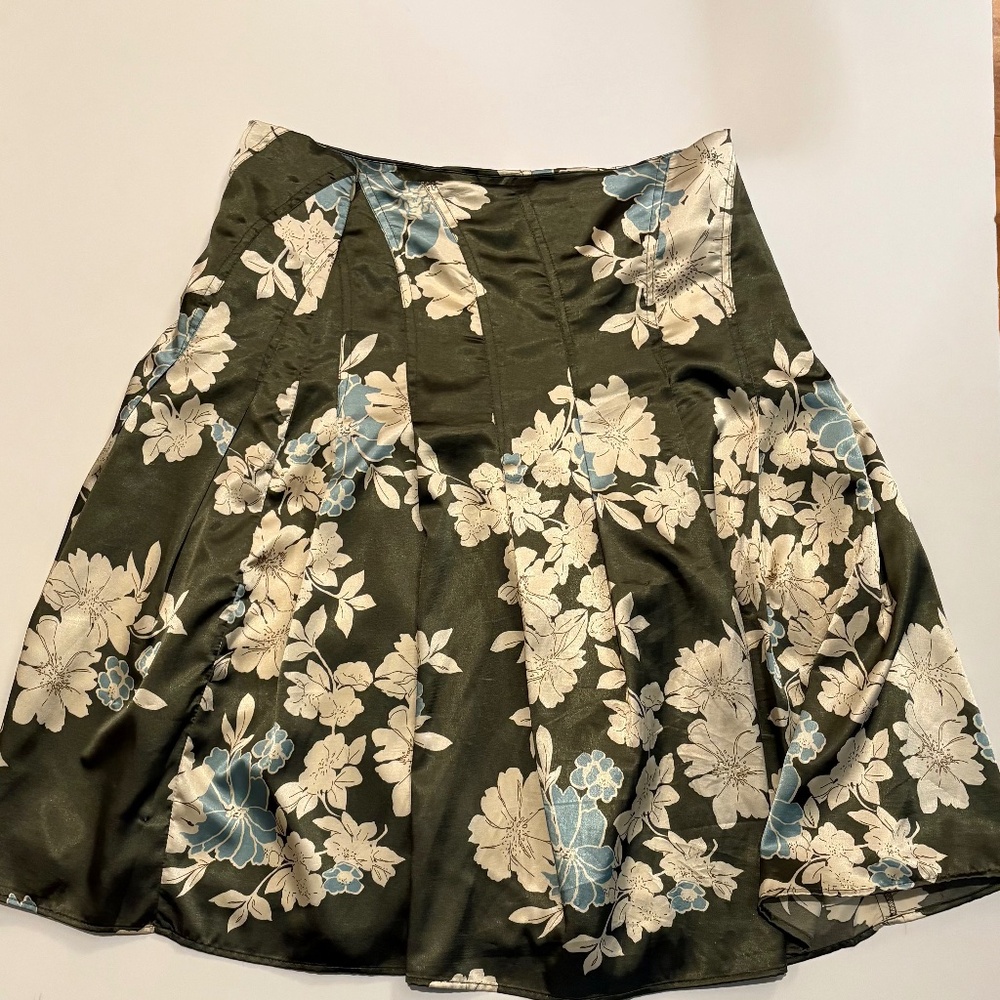 Satin floral skirt